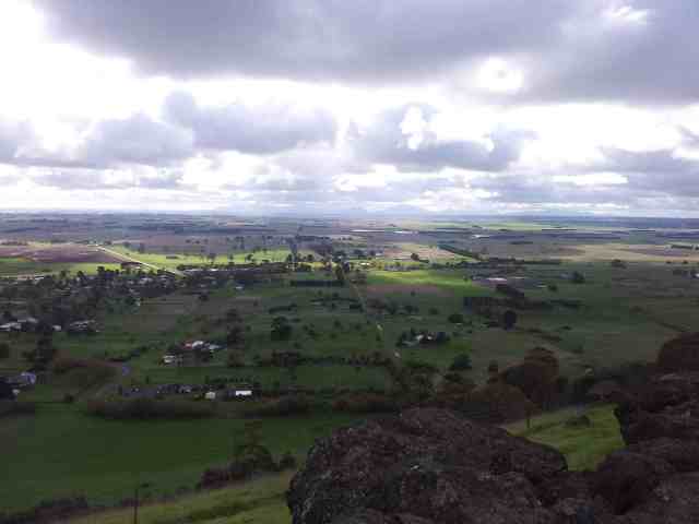 Penshurts and the southern Grampians from Mt Rouse